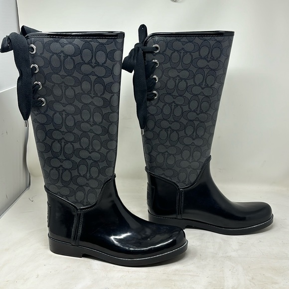 Coach women's ribbon edition Tristee Rain Boot size 9.5 - Picture 1 of 8